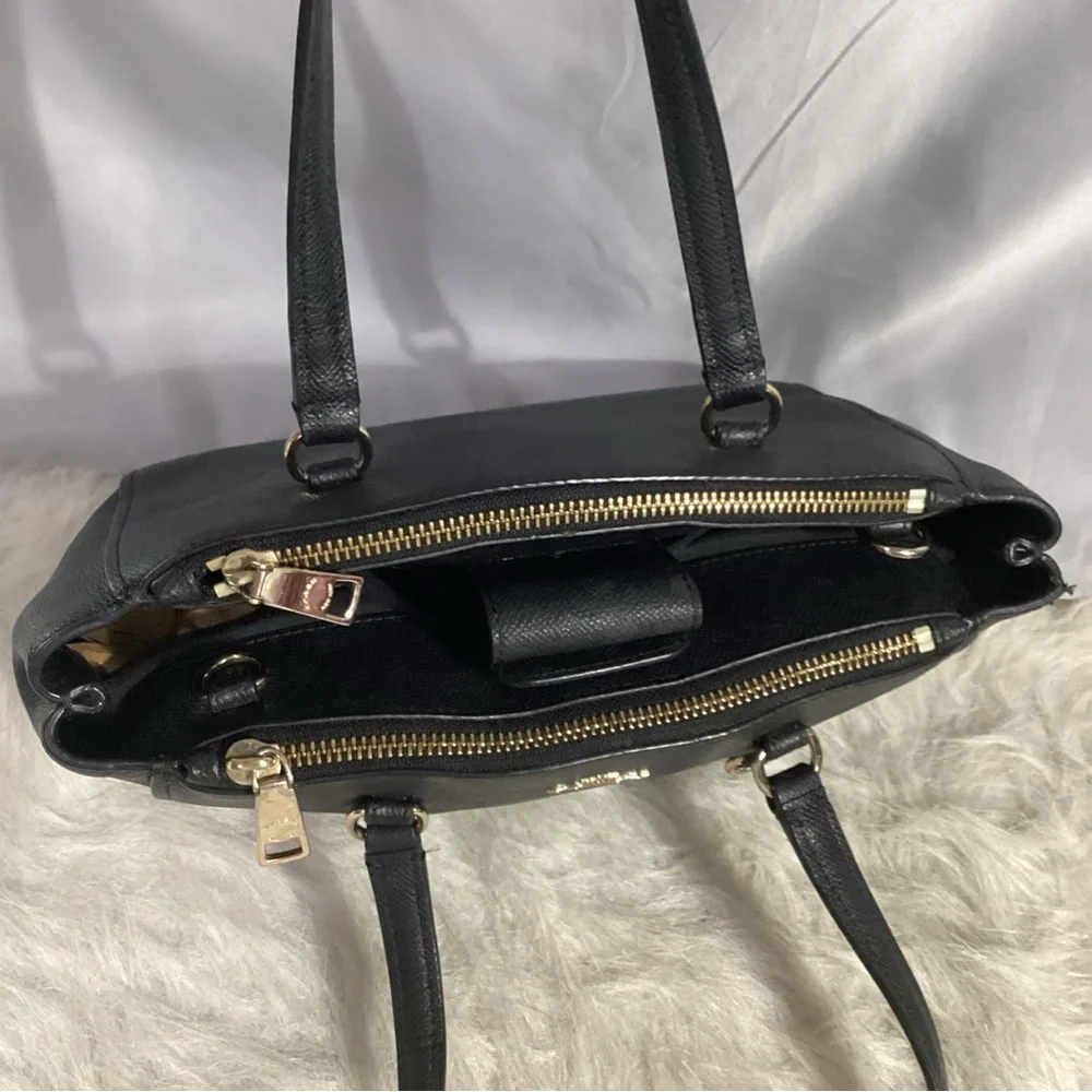 Coach Stanton Carryall Black Leather Satchel Bag 36681